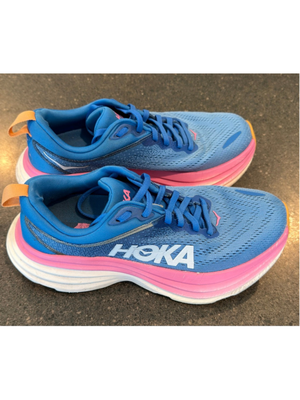 Hoka Bondi 8 Blue Pink Orange Women's Running Shoes Size 6.5 - Picture 2 of 14
